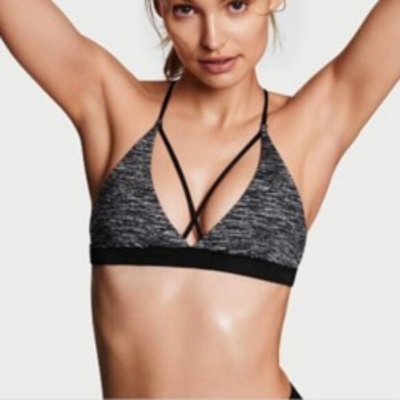 Victoria's Secret Victoria Sport Strappy Triangle Sports Low Impact White Large - Picture 6 of 7